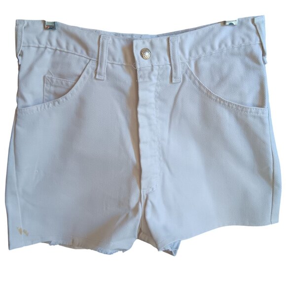 27" Vintage Penn-Prest White Shorts JCPenney Cotton Twill Fabric 1970's USA - Picture 1 of 6